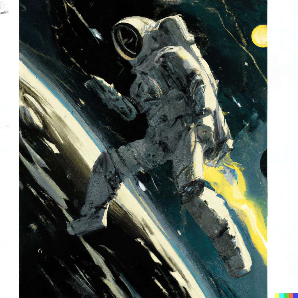 an astronaut, painting by Kilian Eng